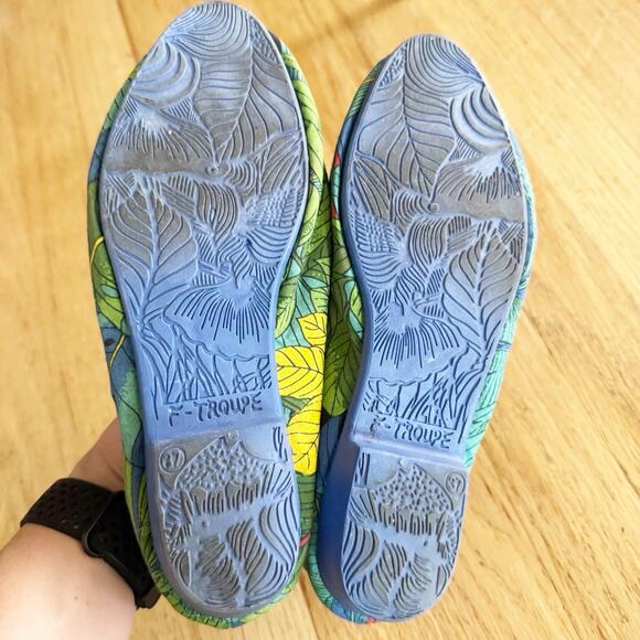 F-Troupe Tropical Shoes 37/6.5 Flats Green Vacation Beach Thailand - Picture 4 of 6